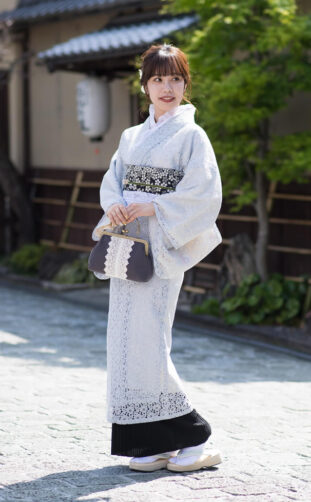 Light Blue Girly Kimono with Lace